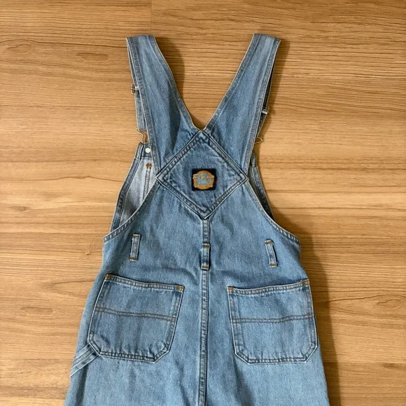 Vintage 80s 90s Repair Jeans Girl’s Embroidered Bear Jean Overalls